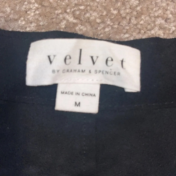 Velvet by Graham & Spencer Faux Suede Cold Shoulder Dress Black - size medium. O - Picture 3 of 5